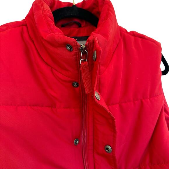 Mens Utility Quilted Vest Large Red Outdoor Workwear Layering Warm Functional - Picture 7 of 12